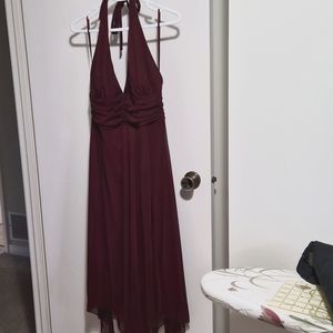 Burgundy halter dress